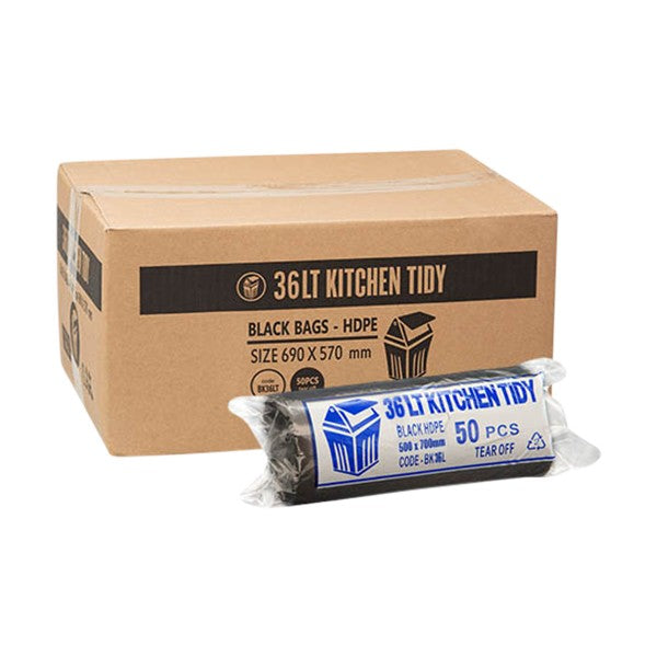 36L Black Kitchen Tidy Liner - 36L (700mm x 580mm)