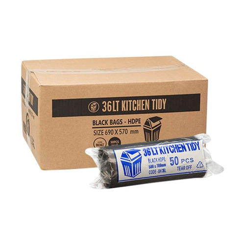 36L Black Kitchen Tidy Liner - 36L (700mm x 580mm)